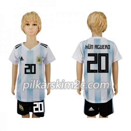 Koszulka Argentyna Kun Agüero 20 Dziecięca Główna Mistrzostwa Świata 2018 - Koszulki Piłkarskie